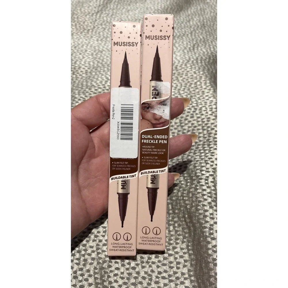 2 MUSISSY Freckle Pen Waterproof Long Lasting Brown Light Brown Taupe